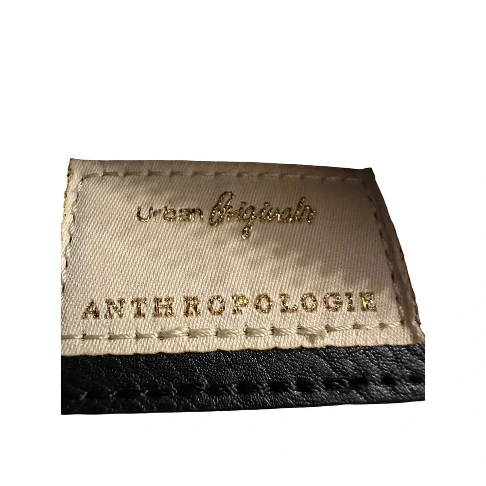 Urban Originals‎ Anthropologie Black Vegan Leather Sling Bag Woven Strap.